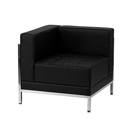 Flash Furniture HERCULES Imagination Series Contemporary Black LeatherSoft Left Corner Chair with Encasing Frame