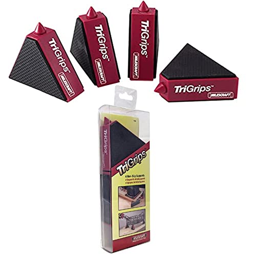 Milescraft 1600 TriGrips – Triangle Bench Cookie Work Grippers, for Woodworking, Painting, Raising and Leveling 4-pack