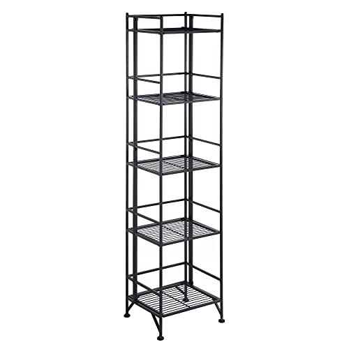 Convenience Concepts Xtra Storage 5 Tier Folding Metal Shelf, Black