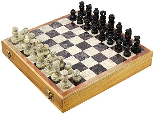 Rajasthan Stone Art Unique Chess Sets and Board -Indian Handmade Unique Gifts -Size 10X10 Inches