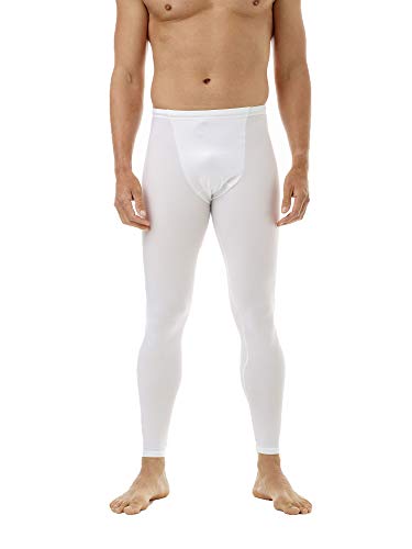 Underworks Men’s Big and Tall Compression Pants 6X White
