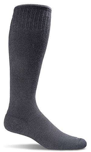 Sockwell Men’s Circulator Moderate Graduated Compression Sock, Black Solid – L/XL