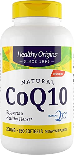 Healthy Origins CoQ10 200 mg (Kaneka Q10, Non-GMO, Gluten Free, Heart Support, Energy Support), 150 Softgels