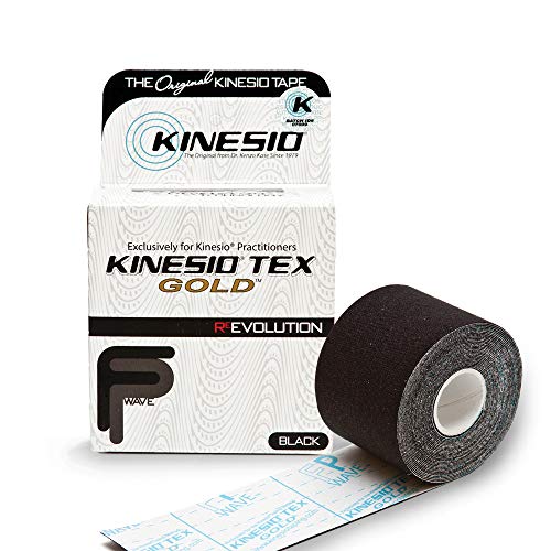 Kinesio Taping – Elastic Therapeutic Athletic Tape Tex Gold FP – Black – 2 in. x 16.4 ft