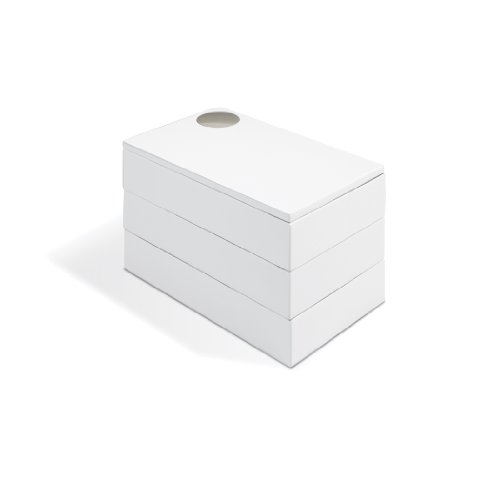 Umbra 308712-660 Spindle Jewlery Box, Wood Jewelry Box with White High-Gloss Finish