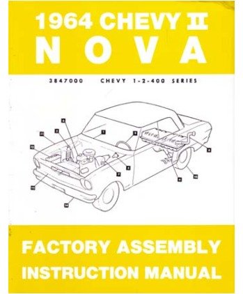 1964 Chevrolet Chevy ll Nova Assembly Manual Book Rebuild Instructions Drawings