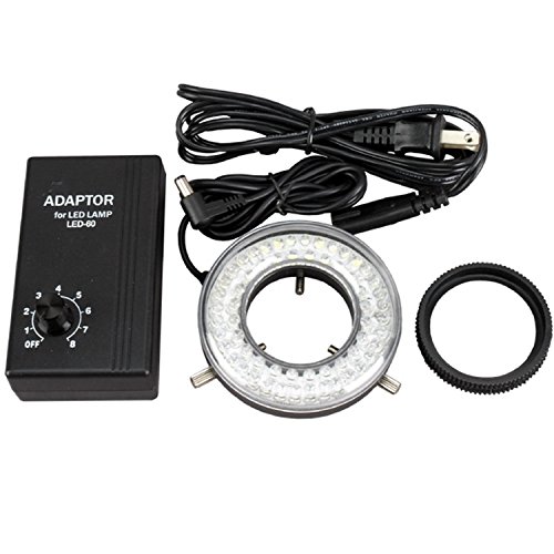 AmScope LED-64 64-LED Microscope Ring Light with Adapter