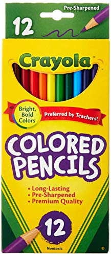 Crayola Long Colored Pencils, 12-Count, Pack of 12, Assorted Colors (4336949226)