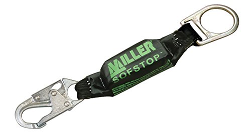 Miller by Honeywell 928LS-Z7/18INBK Sofstop Shock Absorber Pack with Locking Snap Hook & D-Ring