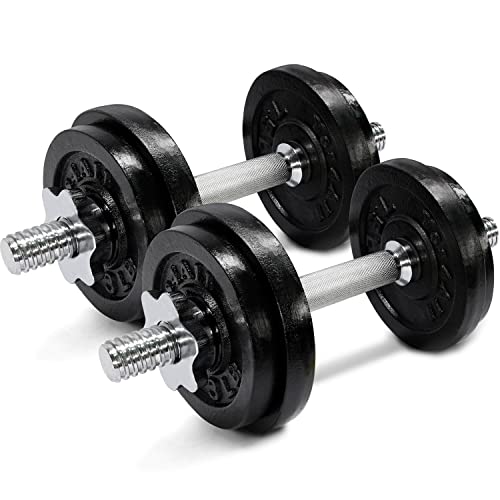 Yes4All Adjustable Cast Iron Dumbbell – 50LB (Pair)