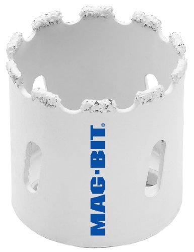 MAGBIT 625.3816 MAG625 2-3/8-Inch Carbide Grit Hole Saw with 1-9/16-Inch Depth , White