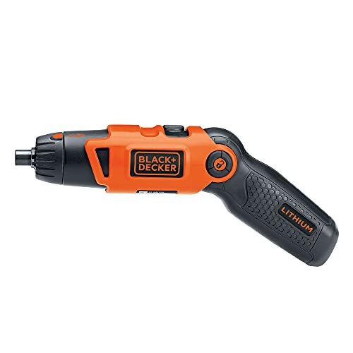 BLACK+DECKER Electric Screwdriver, Cordless, 180 RPM, 3.6V, Spindle Lock with Pivoting Handle, Charger and 2 Hex Shank Bits Included (Li2000)