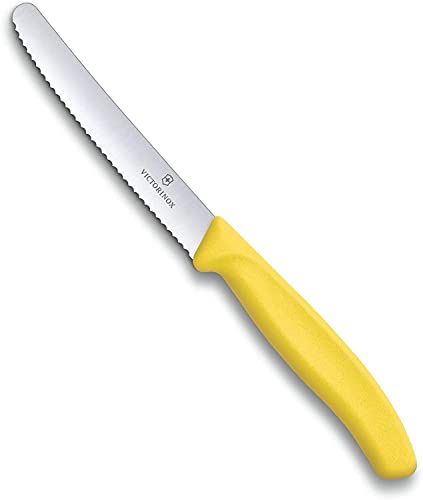 Victorinox Swiss Classic 4-1/2-Inch Utility Knife with Round Tip, Yellow Handle
