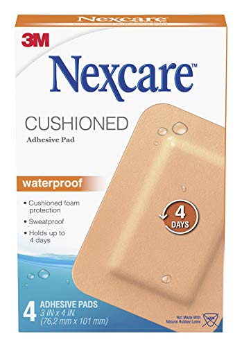 Nexcare Absolute Waterproof Adhesive Gauze Pad, One Size, 4 Count