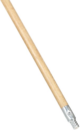 Rubbermaid Commercial Products Lacquered-Wood Broom Handle With Threaded Metal Tip, Natural for Floor Cleaning/Sweeping in Home/Office