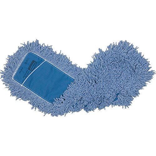 Rubbermaid Commercial Products Twisted Loop-Dust Mop Head Replacement, 25-Inch, Blue, Cotton Refill for Industrial Use, Fits Standard Size Mop Frame