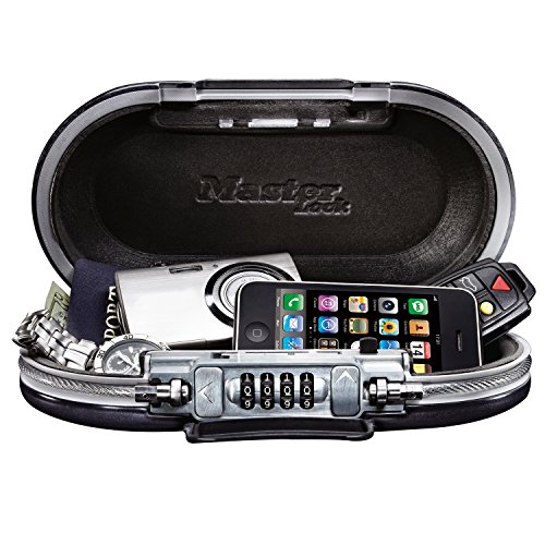 Master Lock Portable Small Lock Box, Set Your Own Combination Lock Portable Safe, Personal Travel Safe, 5900D