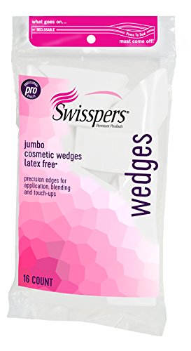 Swisspers Premium Pro Cosmetic Wedges, Latex-Free Makeup Wedge, Jumbo Size, 16 Count Bag