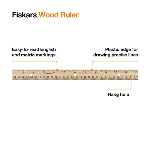 Fiskars 01-005358 Back to School Supplies Wood Ruler, 12 Inch | The Storepaperoomates Retail Market - Fast Affordable Shopping
