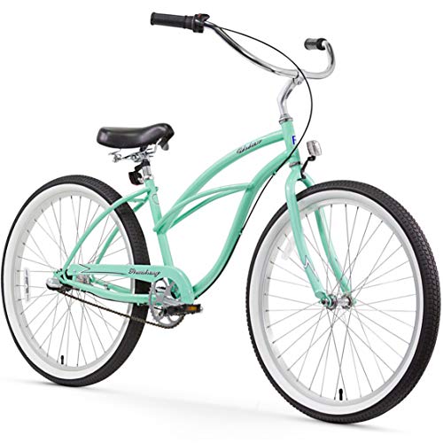 Firmstrong Urban Lady Three Speed Beach Cruiser Bicycle, 26-Inch,Mint Green w/Black Seat,15233