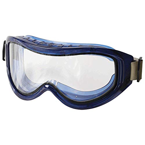 Sellstrom Odyssey II Safety Goggles for Eye Protection, S80201, Anti-Fog, Scratch-Resistant, Latex-Free Protective Eye Shield for Men and Women with Dual Panel Clear Lens, Blue Frame, S80201