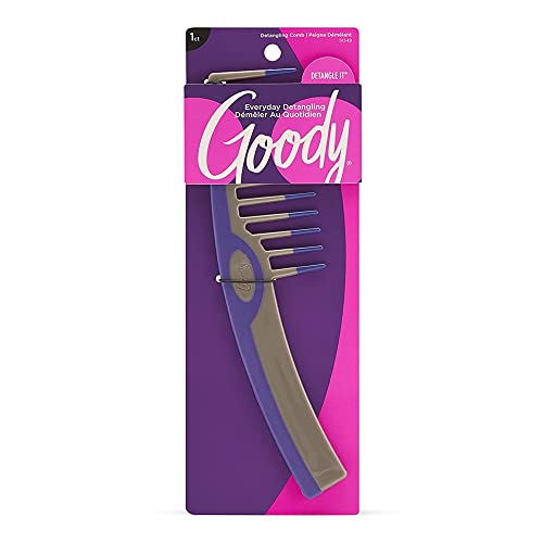 Goody Styling Essentials Detangling Hair Comb – Suitable For All Hair Types – Wide Tooth Comb Detangles Wet or Dry Hair – Hair Accessories for Men, Women, Boys, and Girls (Color May Vary)