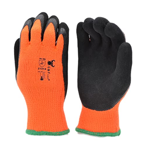 G & F 1528XL GripMaster Cold Weather Outdoor Work Gloves, Winter Driving Gloves, Micro-Foam Latex Double Coated, heavy Duty, XLarge, 1 Pair