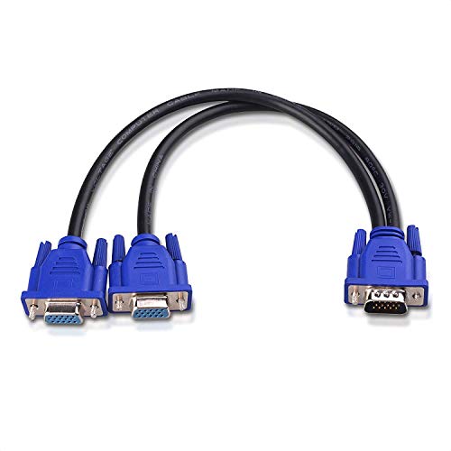 Cable Matters 1ft Full HD 1080P VGA Splitter Cable (VGA Y Cable) for Screen Duplication – Does NOT Show Separate Displays (No Screen Extension)