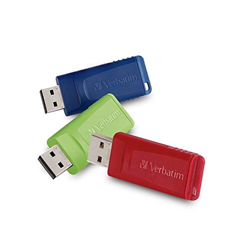 Verbatim 4GB Store ‘n’ Go USB Flash Drive – PC / Mac Compatible – 3pk – Red, Green, Blue