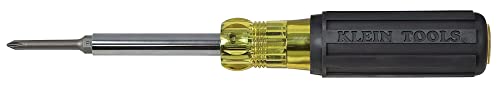 Klein Tools 32559 Multi-bit Screwdriver / Nut Driver, Extended Reach 6-in-1 Tool with Nut Driver, Phillips and Slotted Bits