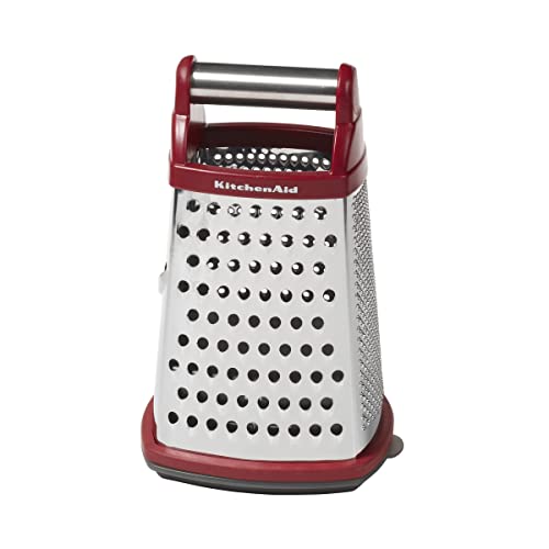 KitchenAid – KN300OSERA KitchenAid Gourmet 4-Sided Stainless Steel Box Grater with Detachable Storage Container, Small, Red