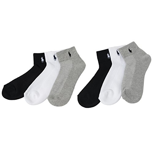 Ralph Lauren Women’s RL Sport Quarter Sock – 6 Pair Pack 7240000 O/S Assorted