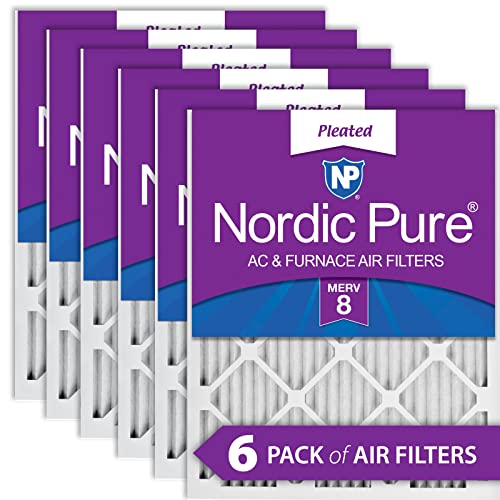 Nordic Pure 16x24x1 MERV 8 Pleated AC Air Filters 6 Pack