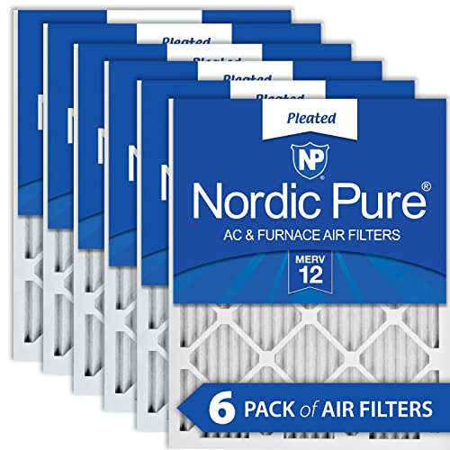 Nordic Pure 16x24x1 MERV 12 Pleated AC Furnace Air Filters 6 Pack