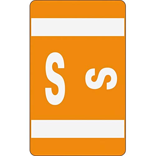 Smead AlphaZ ACCS Color-Coded Alphabetic Label S, Orange, 100 Labels per Pack (67189)