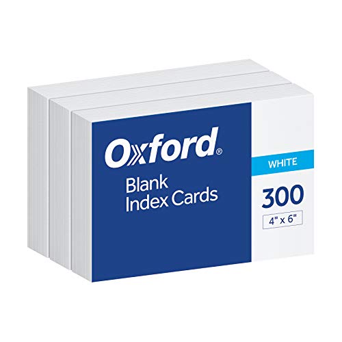 Oxford Blank Index Cards, 4″ x 6″, White, 300 pack (10002EE)