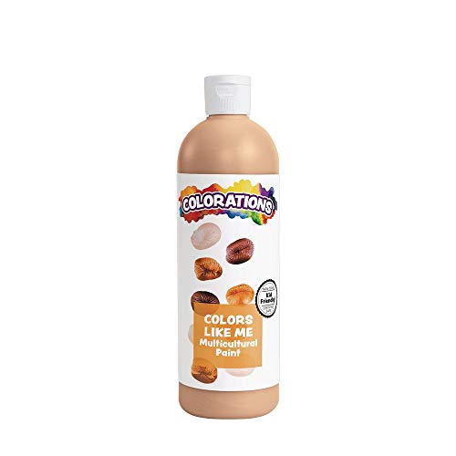 Colorations Washable Multicultural Paint – Color Like Me, 16 fl oz bottle, Caramel skin color, Kids, Art Supplies, diverse, skin tones, multi-ethnicity, colors from around the world