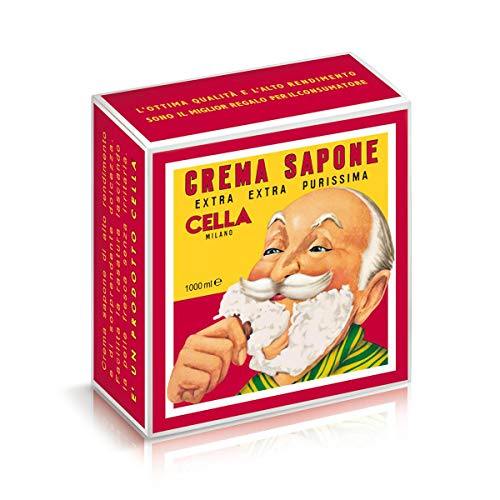 CELLA Shaving cream Soap – XL GIANT Size – One Kilo Box 1000GR – almond shave creme – Fills cella container 12 times !!