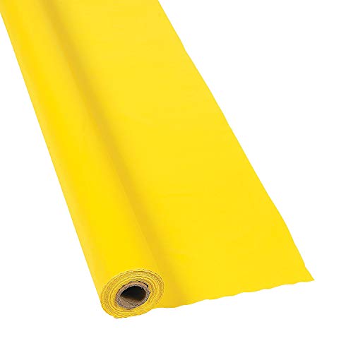 Fun Express Yellow Plastic Tablecloth Roll – Party Supplies – 1 Piece