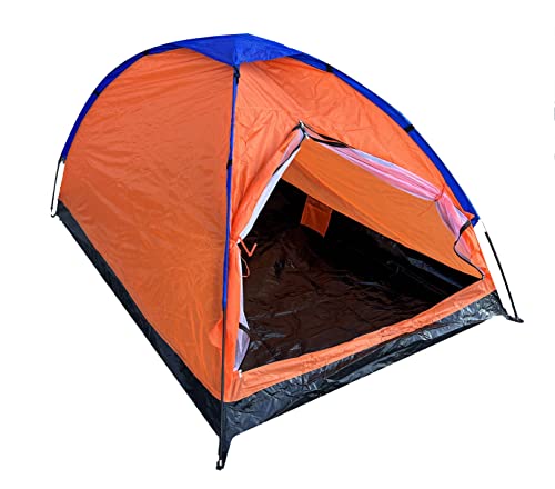 Orange Dome Camping Tent 7×5′ – 2 Person, Two Man Blue Orange Sealed Bottom New