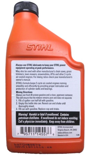 STIHL 0781 319 8010 12.8 Ounce High Performance 2 Cycle Engine Oil, 6 Pack