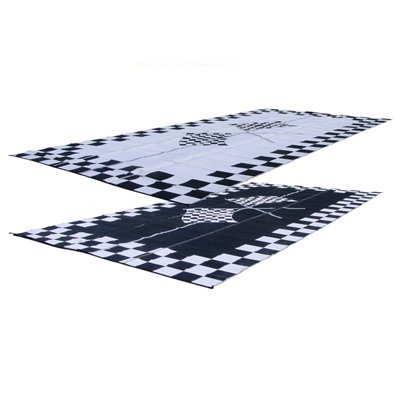 RV Patio Mat: 8×20 Racing Flags Finish Line Checkered Flags Awning Mat