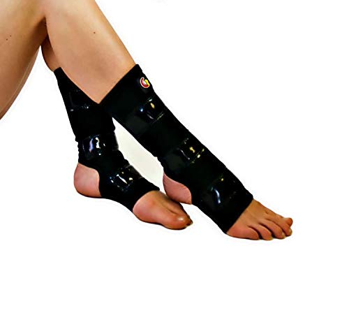 Mighty Grip Black Pole Dancing Ankle Protectors with Tack Strips for Gripping the Pole (Small)
