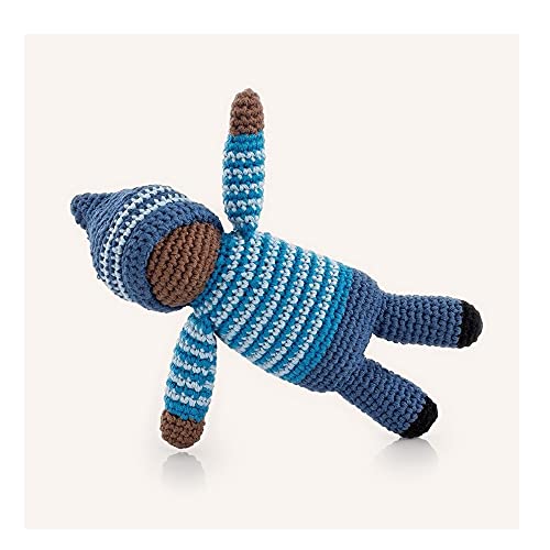 Pebble | Handmade Pixie Rattle – Birch – Blue | Crochet | Fair Trade | Pretend | Imaginative Play | Montessori | Machine Washable
