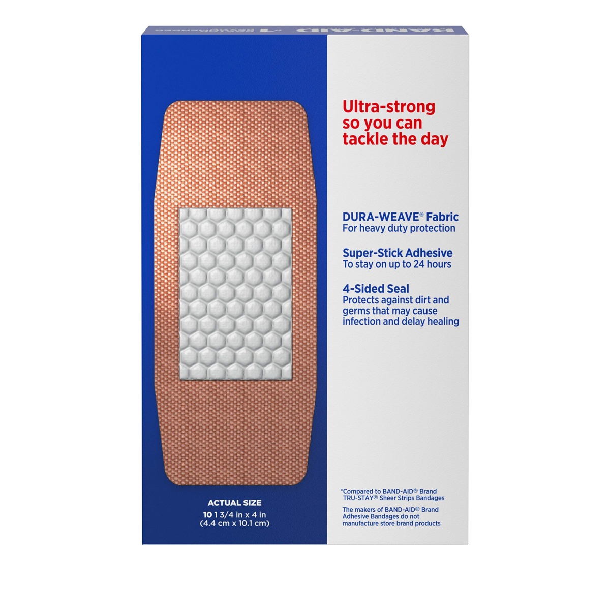 Band-Aid Brand Sterile Tough Strips Adhesive Bandages for First Aid & Wound Care, Durable Protection & Comfort for Minor Cuts & Scrapes, Heavy-Duty Fabric Bandages, Extra Large, 10 ct (Pack of 2) | The Storepaperoomates Retail Market - Fast Affordable Shopping