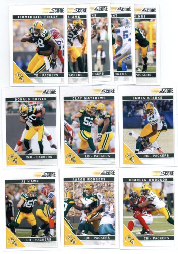 2011 Score Football Cards Green Bay Packers Veterans Team Set (11 cards)
