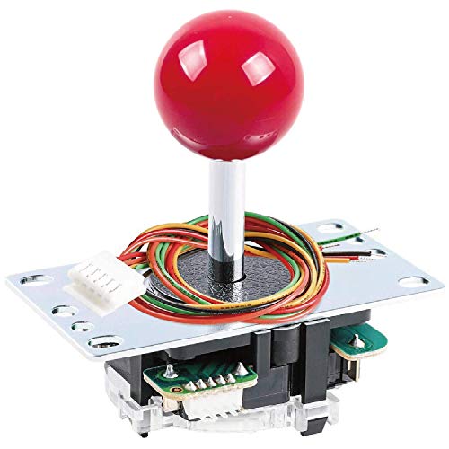SANWA JLF-TP-8YT Joystick Red Original – for Arcade Jamma Game 4 & 8 Way Adjustable, Compatible with Catz Mad SF4 Tournament Joystick (Red Ball Top), Use for Arcade Game Machine Cabinet S@NWA