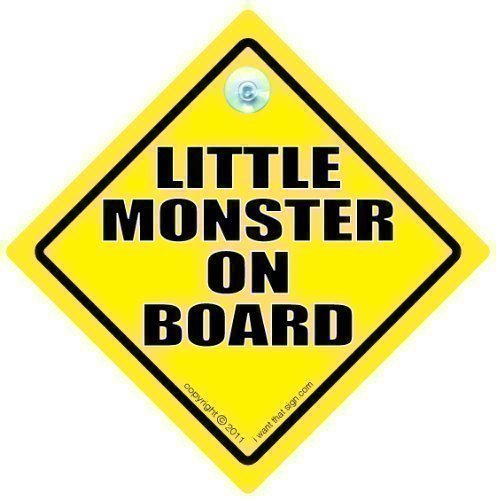 BABY iwantthatsign.com Little Monster On Board Car Sign, Little Monster Sign, Bumper Sticker Sign Style, Funny Driving Signs, Little Monsters Sign