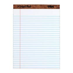 TOPS The Legal Pad Perforated Writing Pads, 8 1/2″ x 11 3/4″, Legal Ruled, 50 Sheets, White/Blue, Pack of 12
