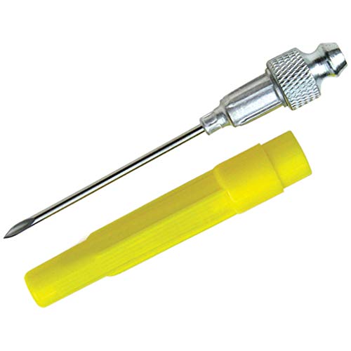 LUMAX LX-1416 Silver 18G 1-1/2″ Long Stainless Steel Grease Injector Needle with Cap. Ideal for Lubricating in Very Tight Places Like Sealed Bearings and Universal Joints.
